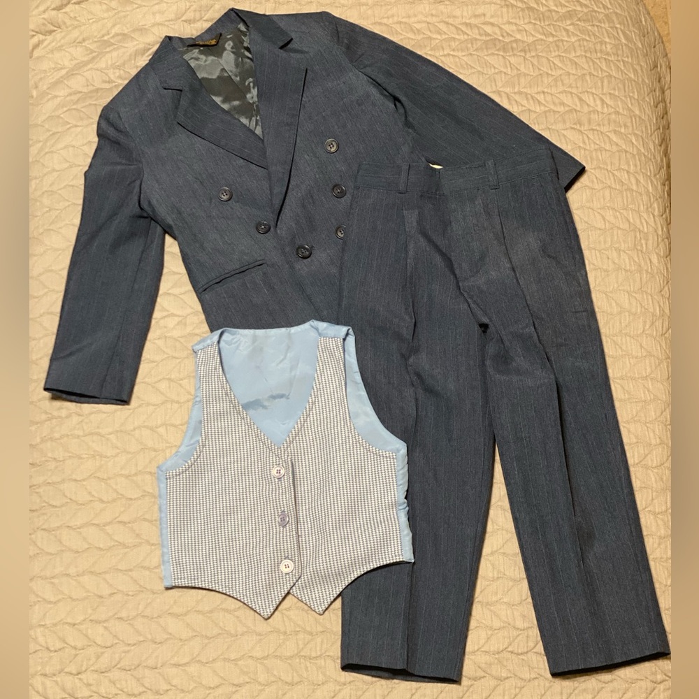 Vintage Blue Pinstripe Suit